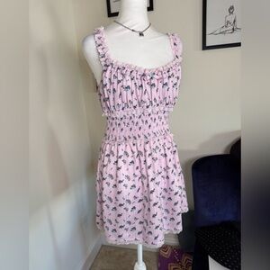 For Love & Lemons Lola Lilac Pointelle Mini Sundress (M) - Like New